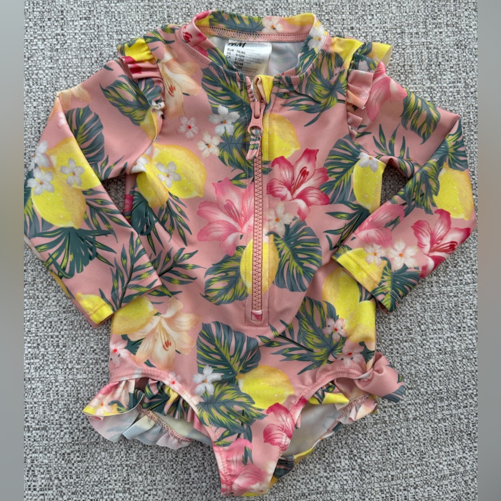 H&M Baby Girl Tropical Print Swimsuit 9-12 months